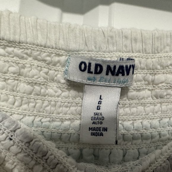 Old Navy Maxi Sundress Dress Strapless Blue White Striped Flowy Large - Picture 5 of 6